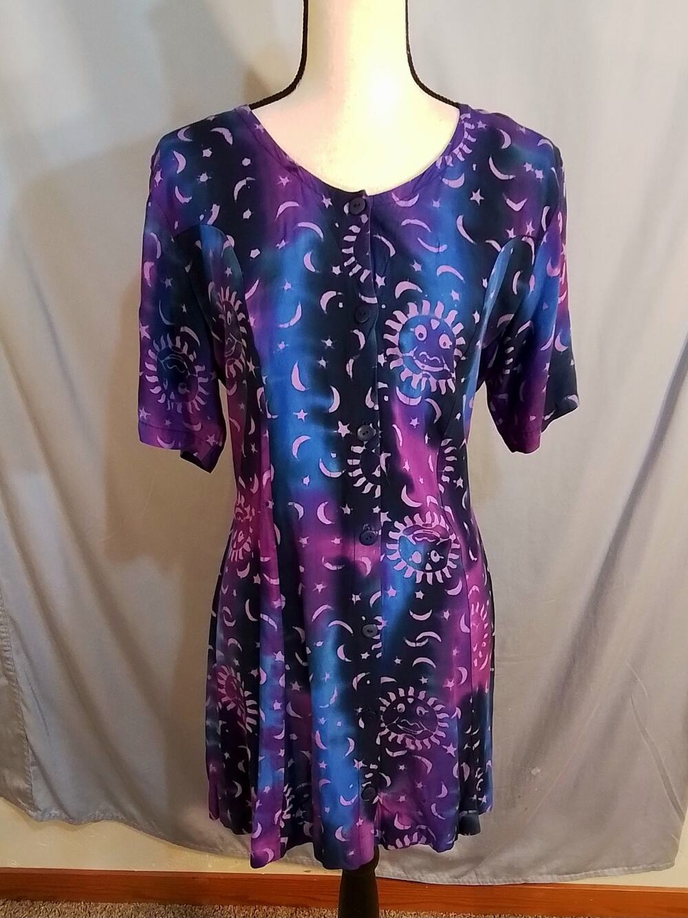 Kulit  Mixed purple and blue mini dress